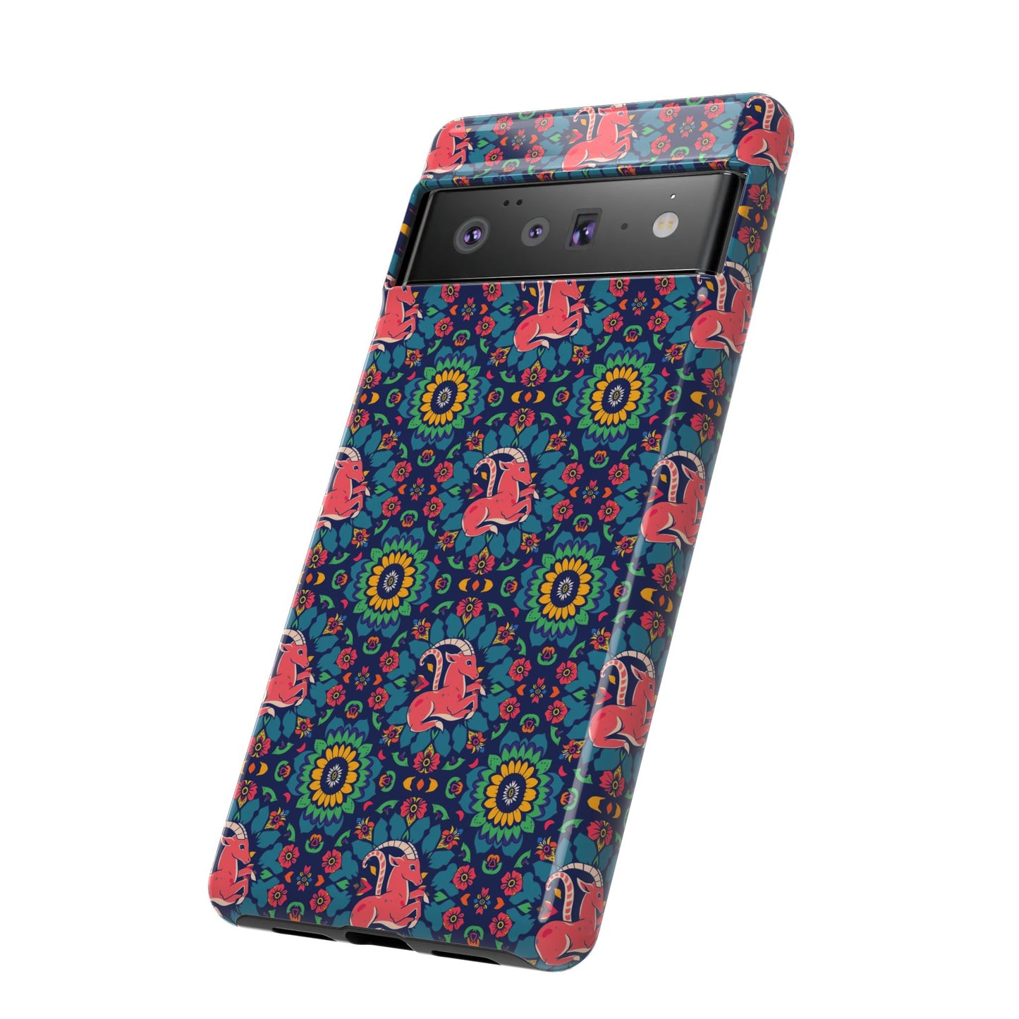 Tough Cases, Capricorn, Zodiac v1, Flower Pattern