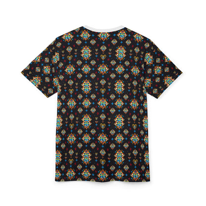 Unisex Cut & Sew T-Shirt, (AOP), Sagittarius, Zodiac v1, Jewels Pattern