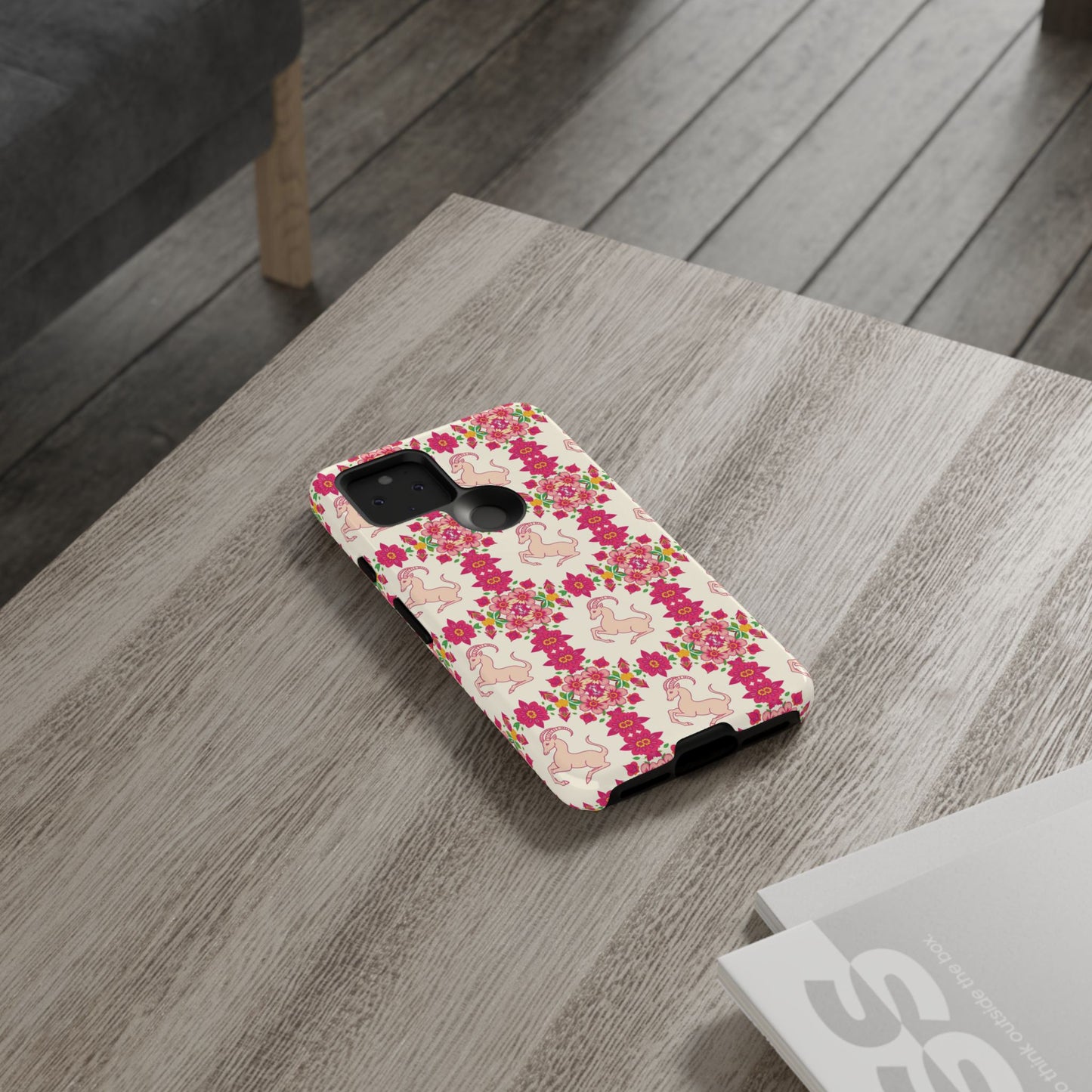 Tough Cases, Capricorn, Zodiac v3, Flower Pattern