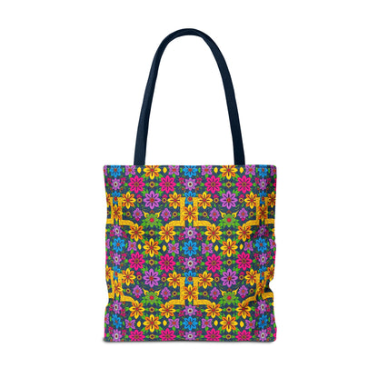 Tote Bag, (AOP), Gemini, Zodiac v2, Flower Pattern