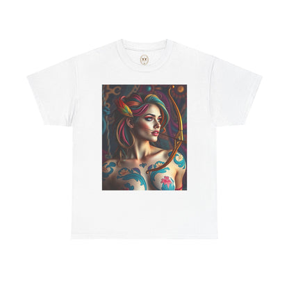 Unisex Heavy Cotton T-Shirt, Sagittarius, Zodiac v1, Sexy Art