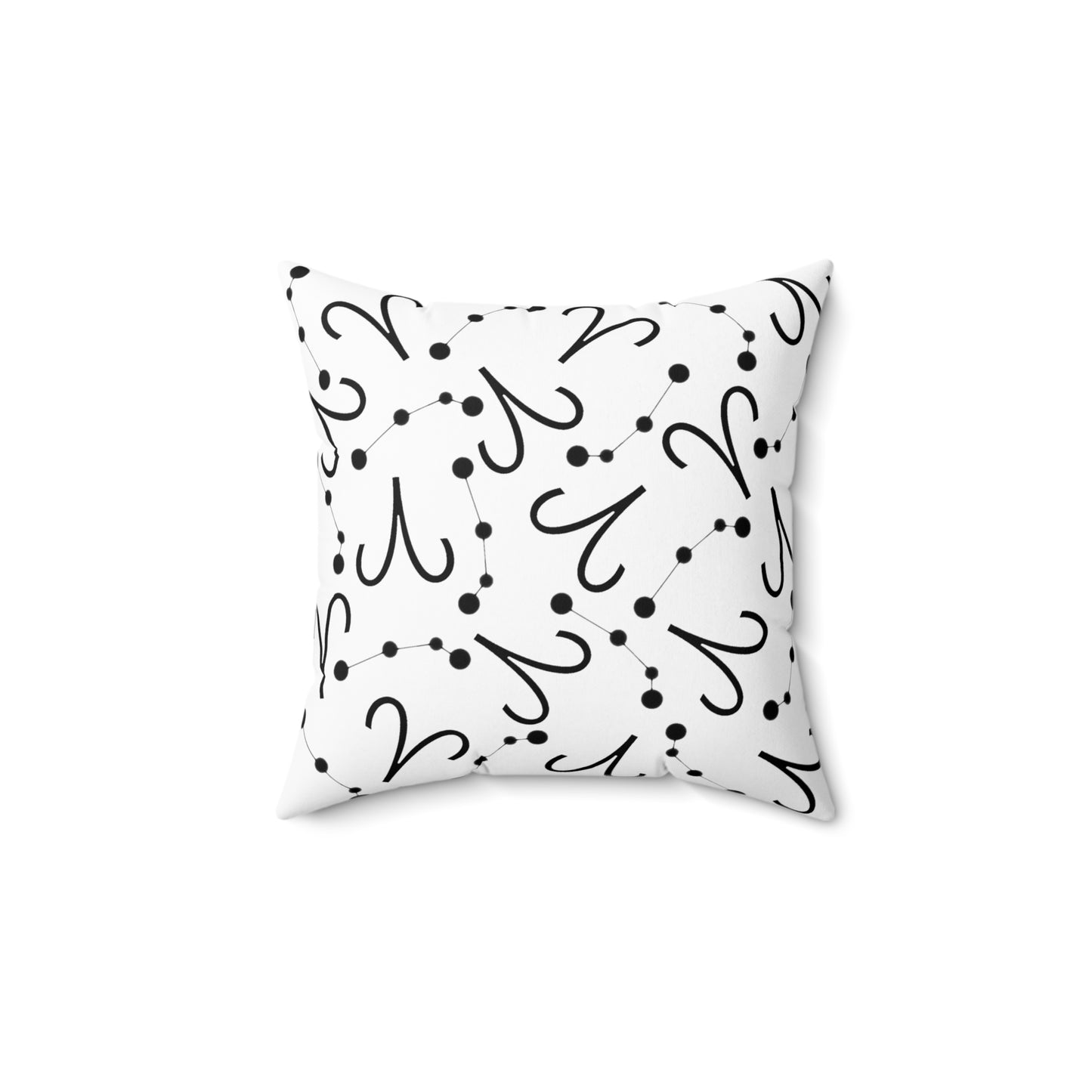 Zodiac Spun Polyester Square Pillow Aries Zodiac Sign White Pillow