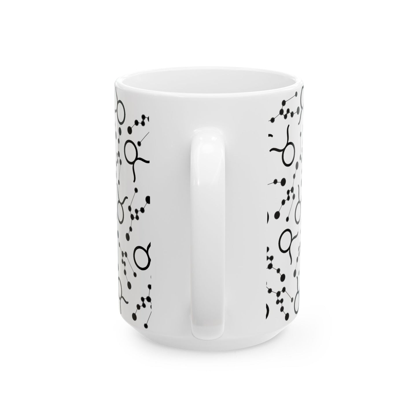 Ceramic Mug, (11oz, 15oz), Ceramic Coffee Mug, AOP, Constellation & Symbol, Taurus Zodiac Design