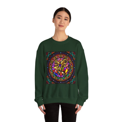 Unisex Heavy Blend™ Crewneck Sweatshirt, Glass 1, Taurus Zodiac Design