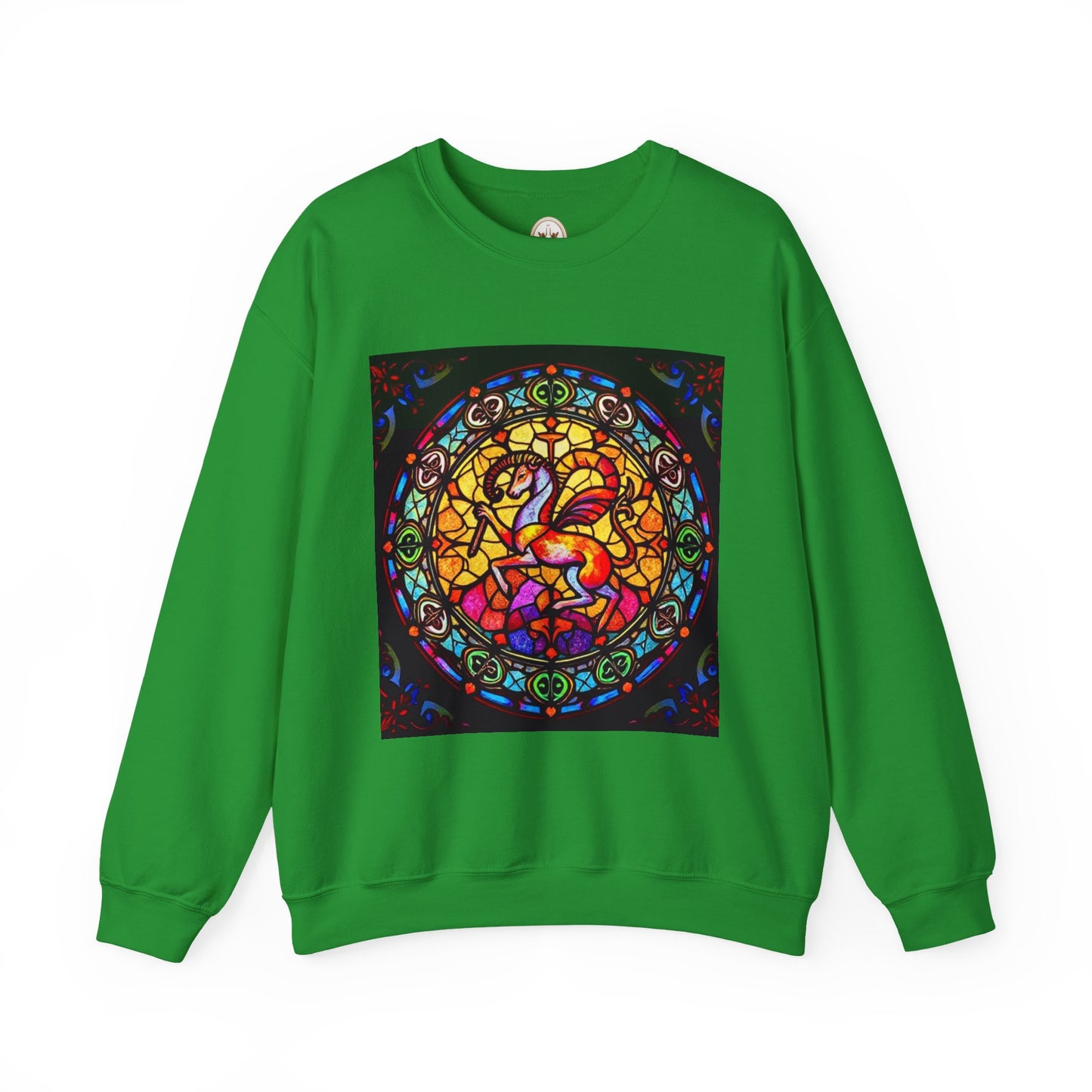 Unisex Heavy Blend™ Crewneck Sweatshirt, Glass 1, Aries Zodiac Design