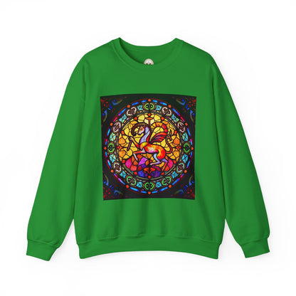Unisex Heavy Blend™ Crewneck Sweatshirt, Glass 1, Aries Zodiac Design