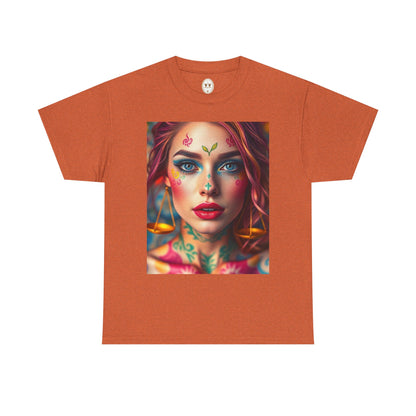 Unisex Heavy Cotton T-Shirt, Libra, Zodiac v1, Sexy Art