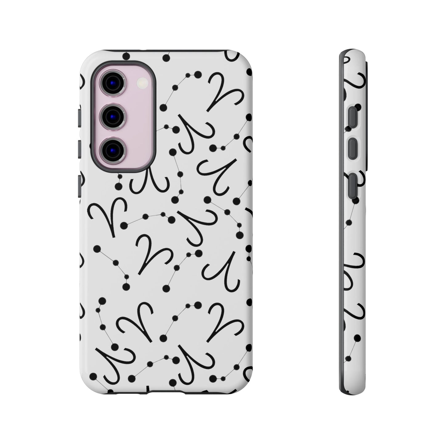 Tough Cases with the Aries Zodiac sign for iPhone, Samsung Galaxy, and Google Pixel devices