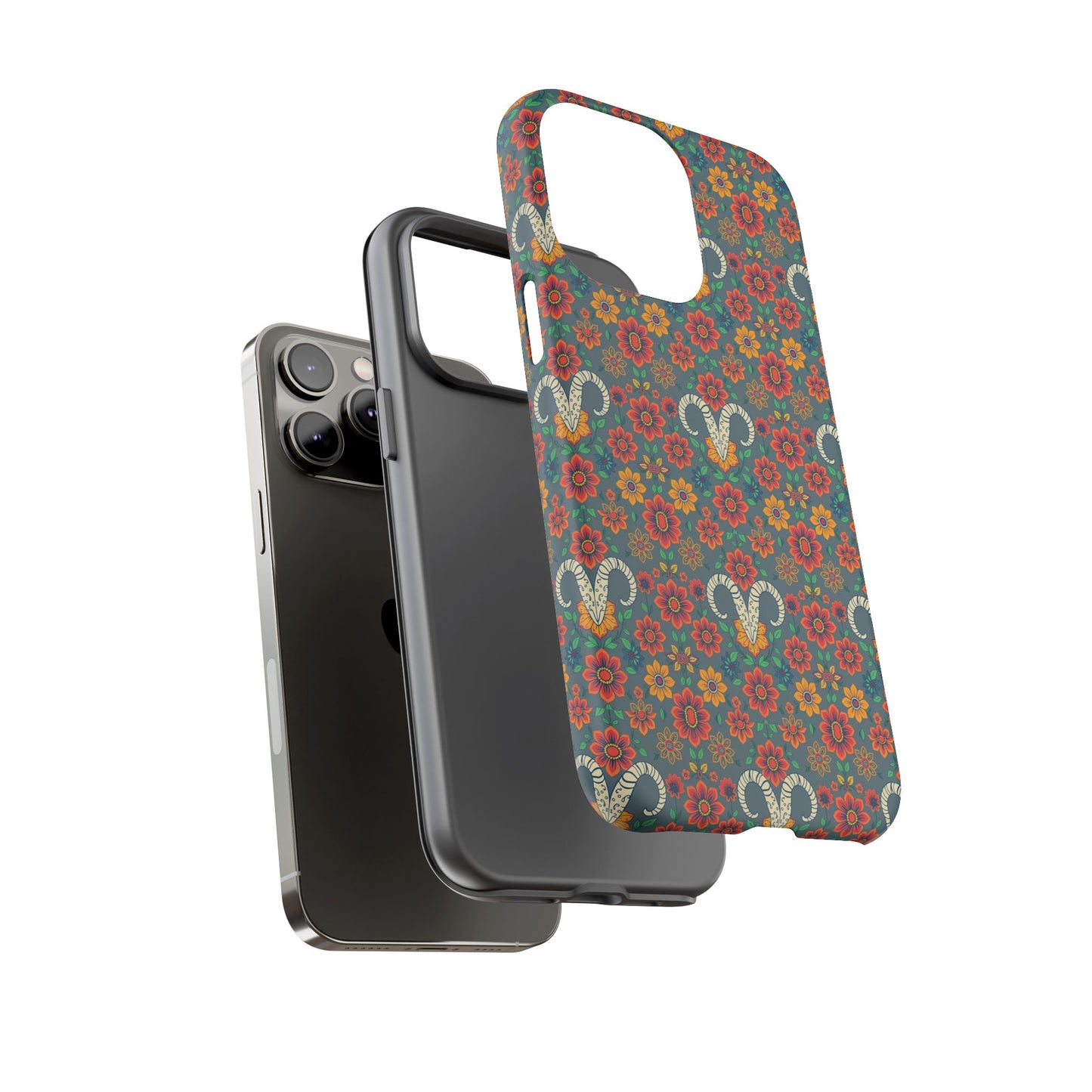 Tough Cases, Aries, Zodiac v3, Flower Pattern