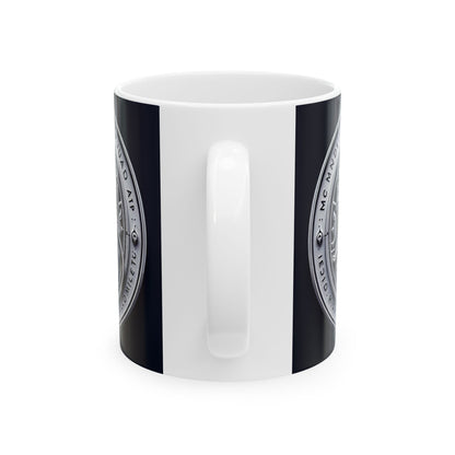Ceramic Mug, (11oz, 15oz), Ceramic Coffee Mug, Sliver Lion, Leo Zodiac Design