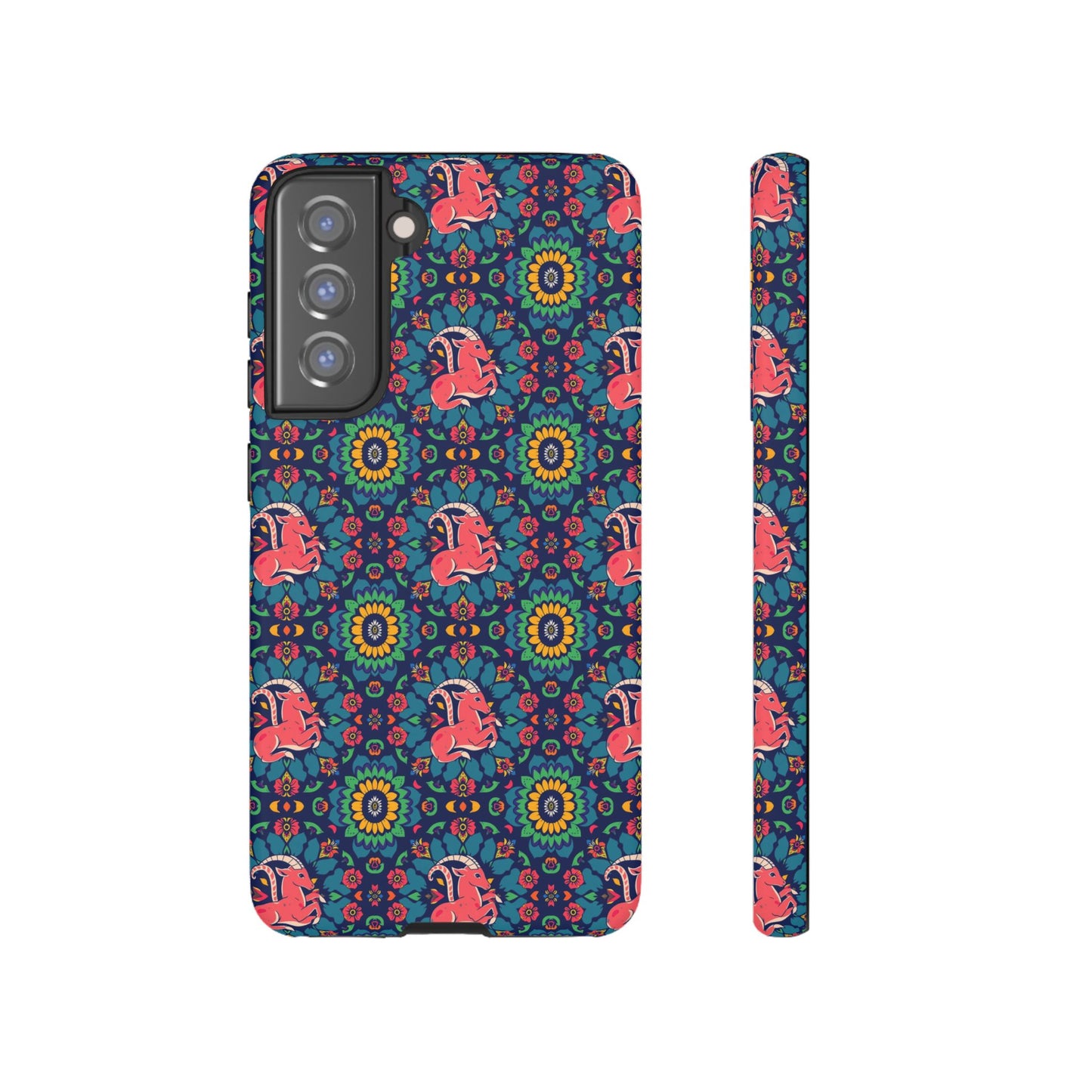 Tough Cases, Capricorn, Zodiac v1, Flower Pattern