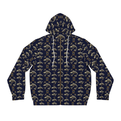 Full-Zip Hoodie (AOP), Pisces, Zodiac v2, Pattern