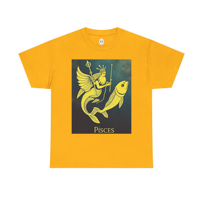Unisex Heavy Cotton T-Shirt, Pisces Queen, Zodiac Design