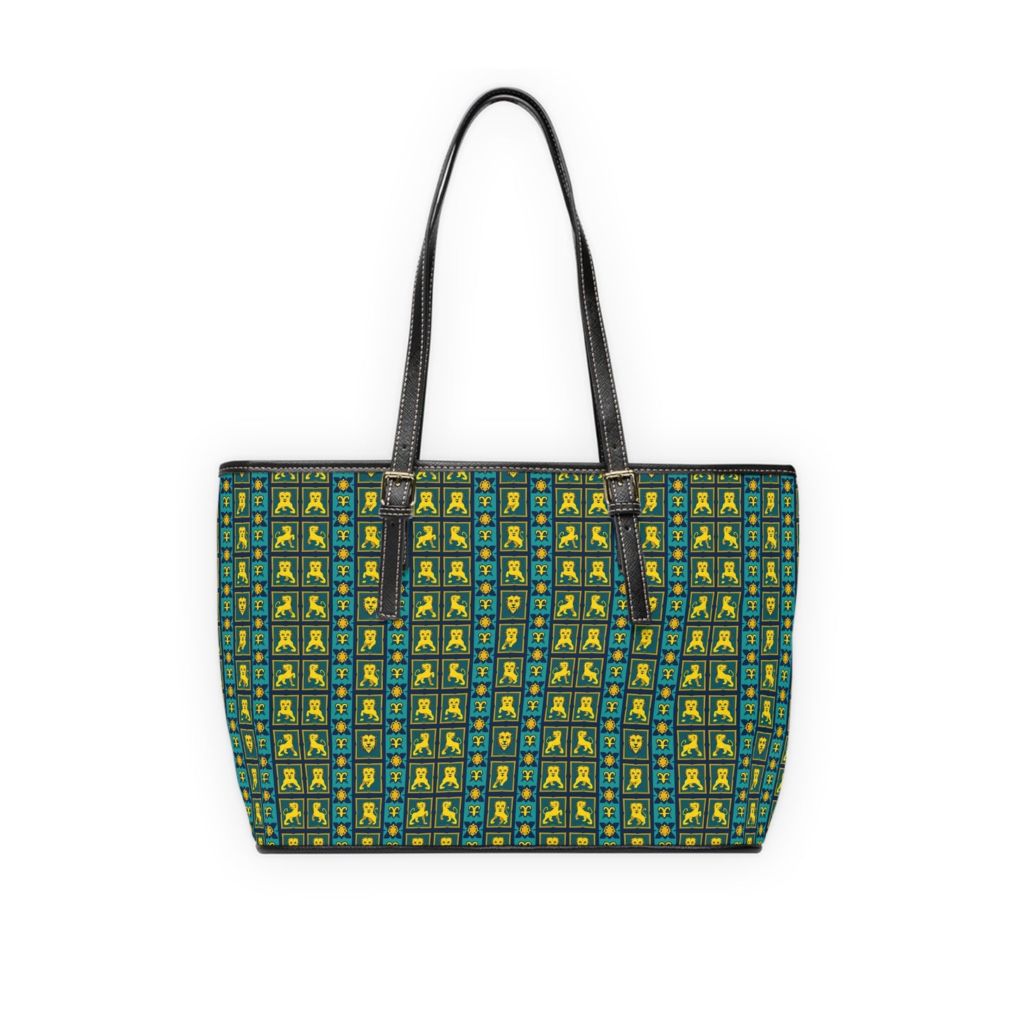 Leather Shoulder Bag, Leo, Zodiac v4, Shapes Pattern