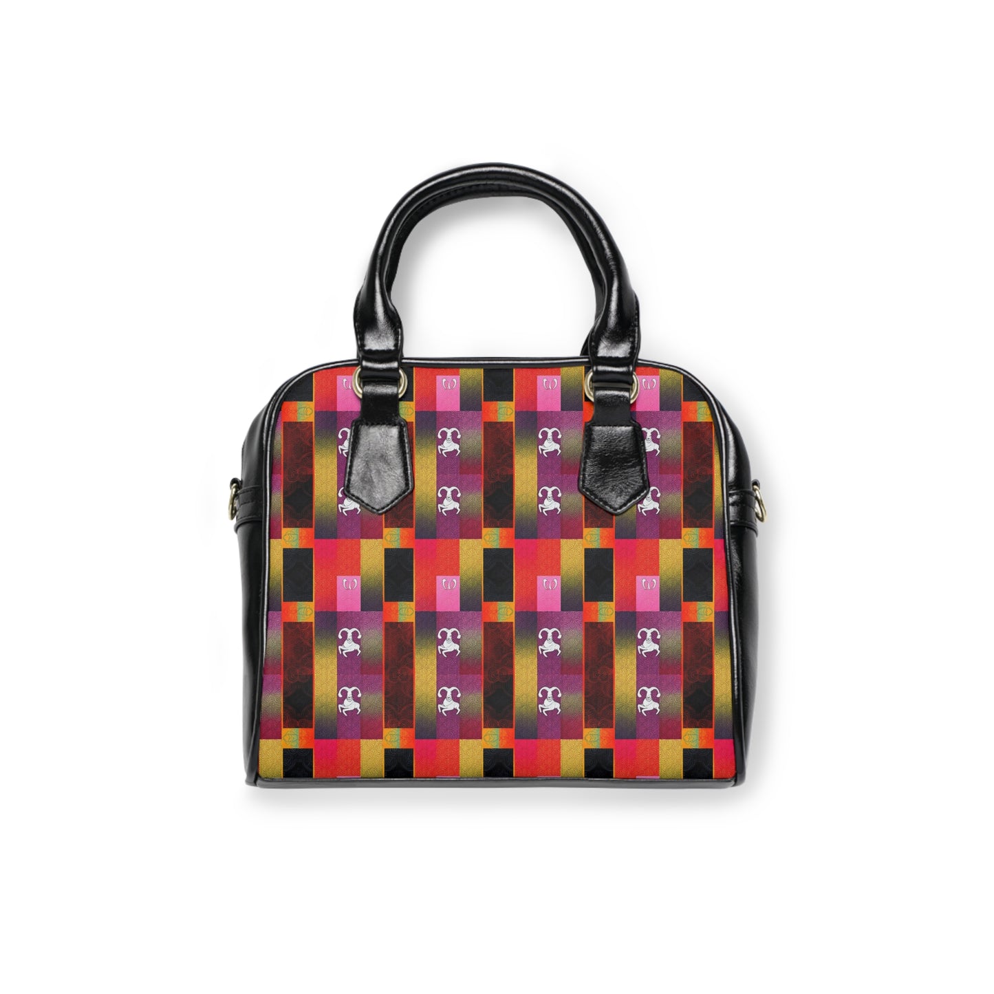 Shoulder Handbag, Capricorn, Zodiac v2, Shapes Pattern