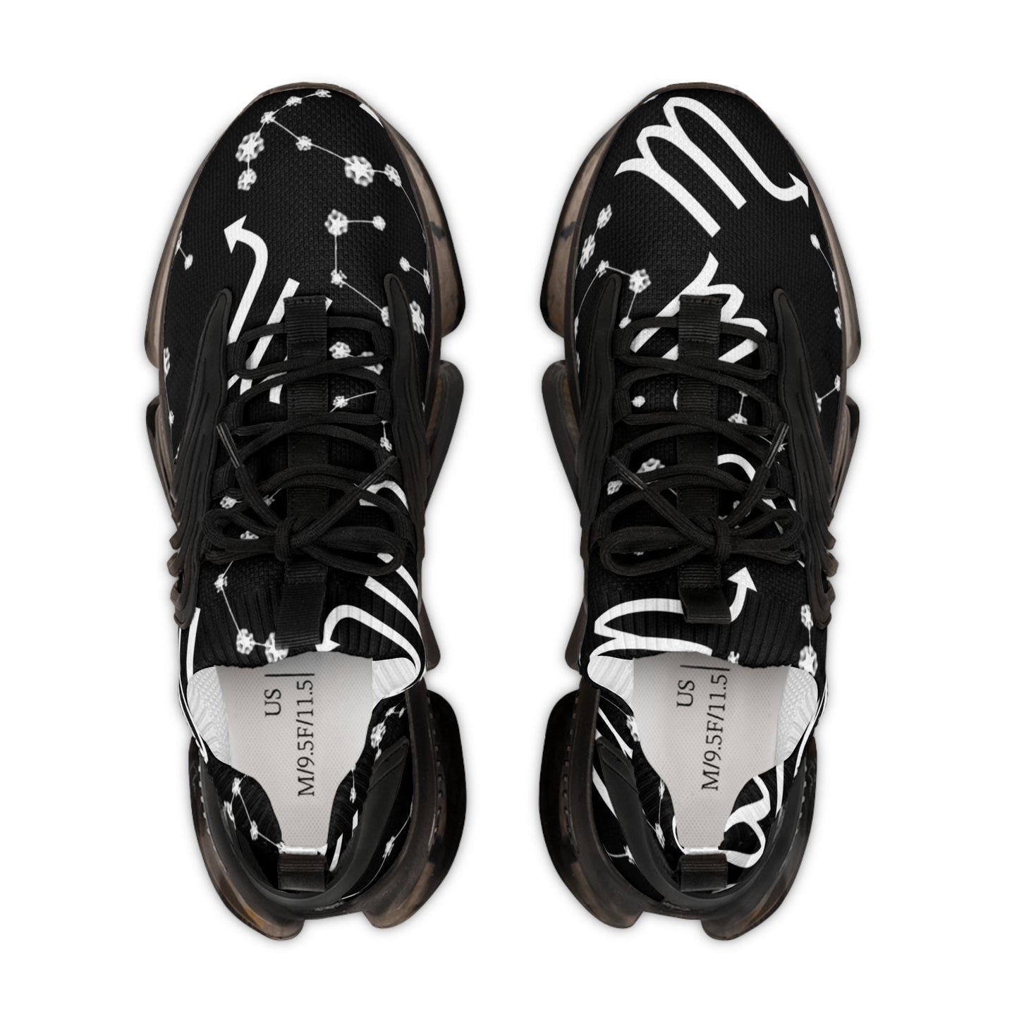 Men's Mesh Sneakers, Scorpio Zodiac Sign, AOP, Black