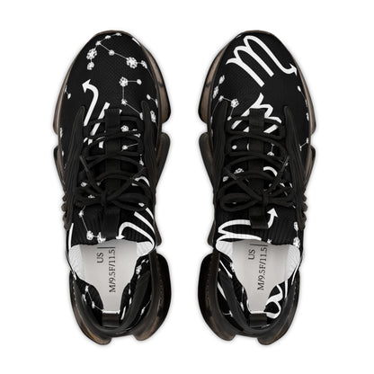 Men's Mesh Sneakers, Scorpio Zodiac Sign, AOP, Black