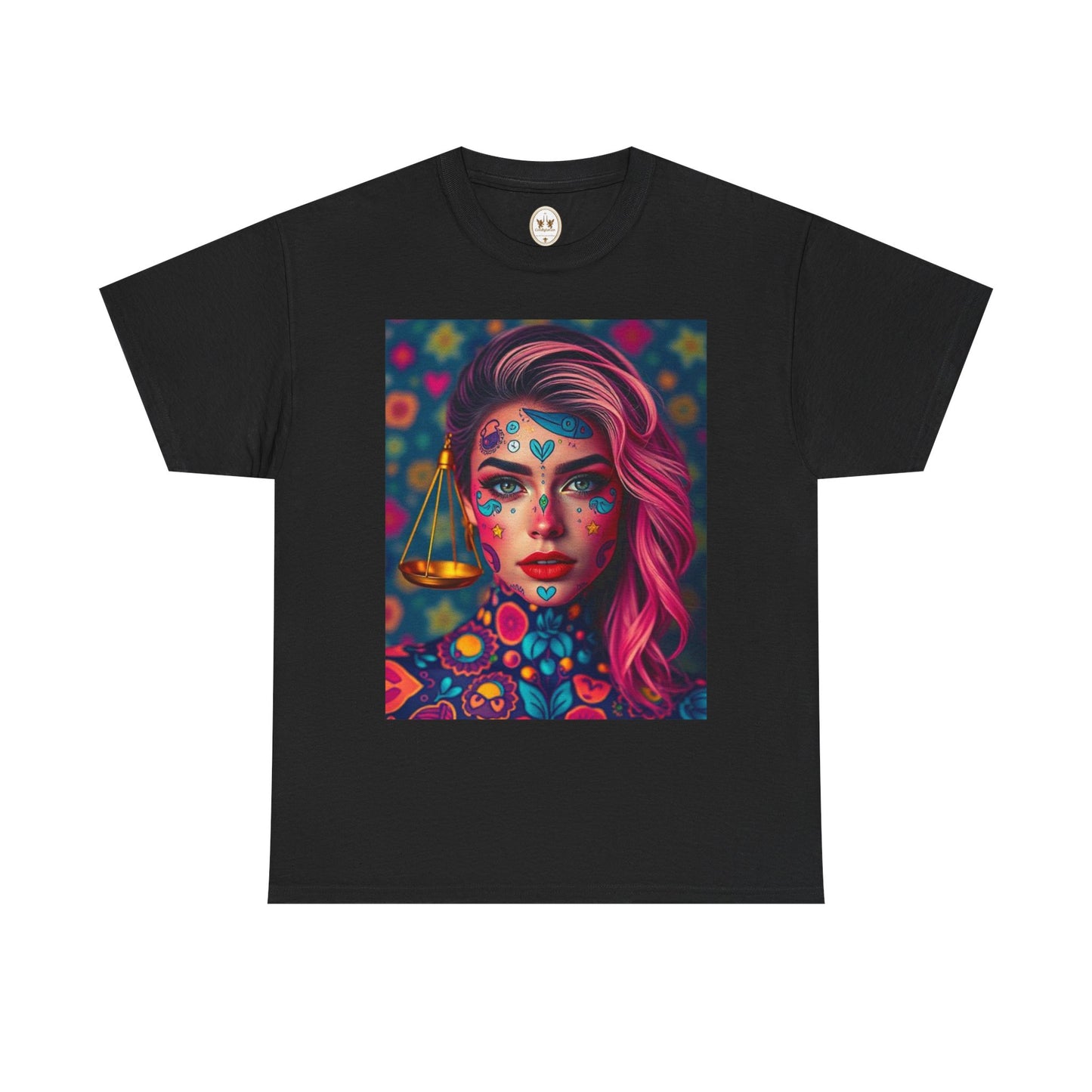 Unisex Heavy Cotton T-Shirt, Libra, Zodiac v2, Sexy Art