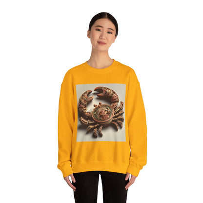Unisex Heavy Blend™ Crewneck Sweatshirt, Crab Artifact, Cancer Zodiac Design
