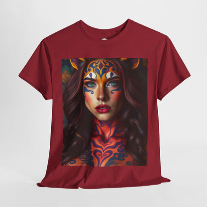 Unisex Heavy Cotton T-Shirt, Leo, Zodiac, Sexy Art