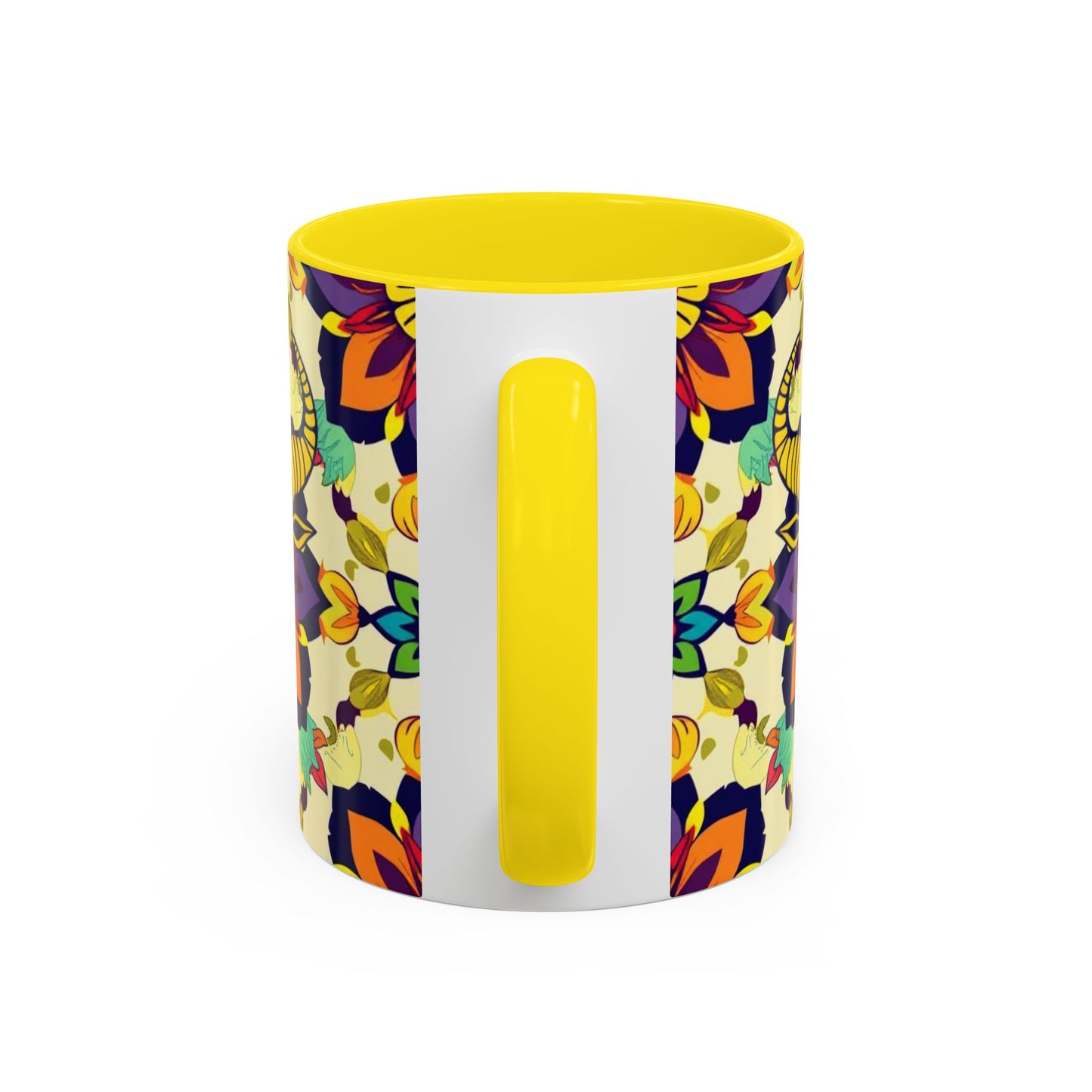 Accent Coffee Mug, Taurus, Zodiac v3. Flower Pattern, (11, 15oz)