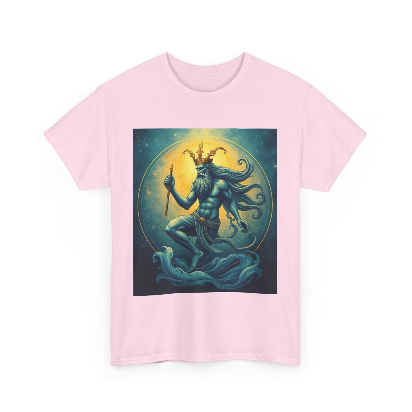 Unisex Heavy Cotton T-Shirt, Aquarius God 1, Zodiac Design