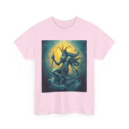 Unisex Heavy Cotton T-Shirt, Aquarius God 1, Zodiac Design