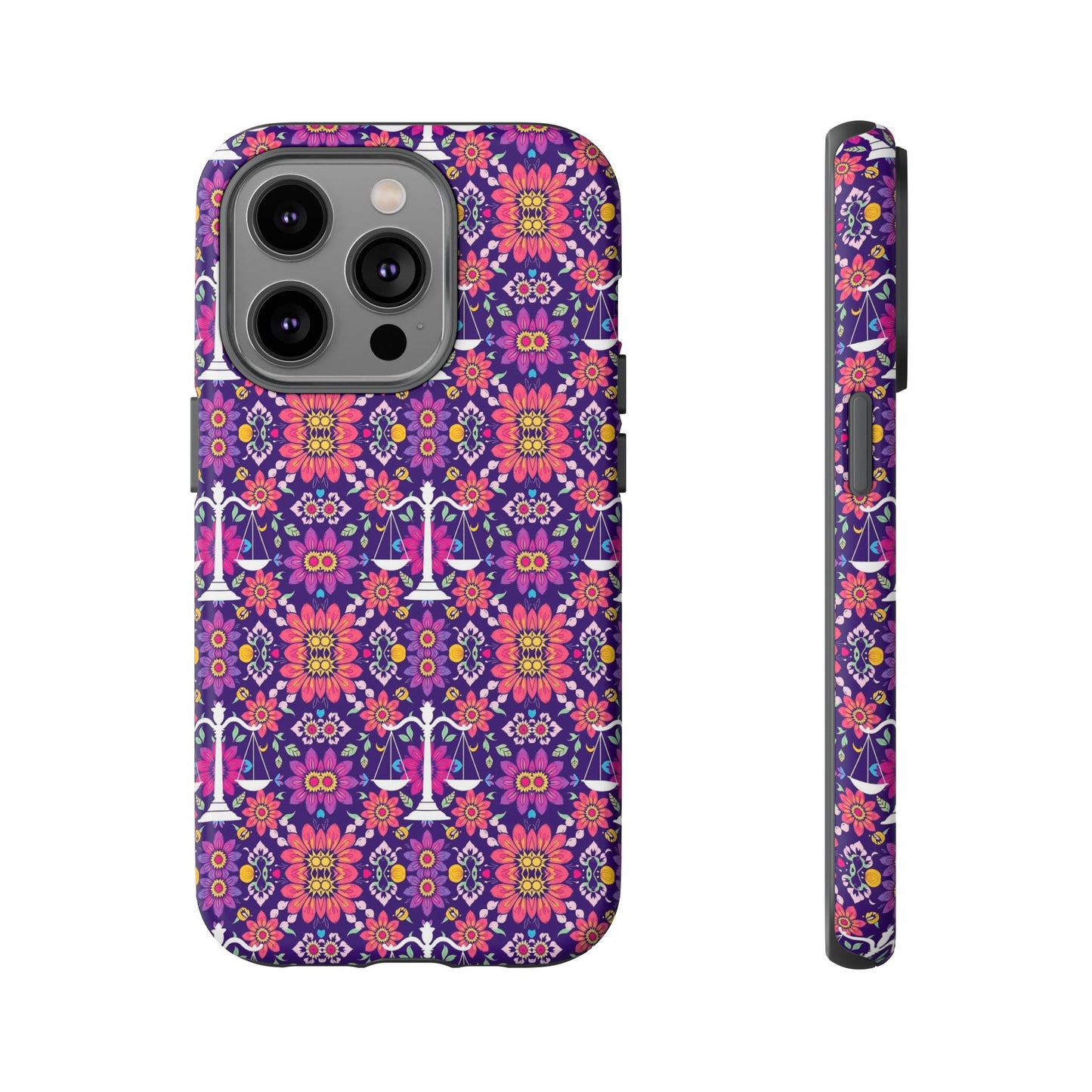 Tough Cases, Libra, Zodiac v4, Flower Pattern