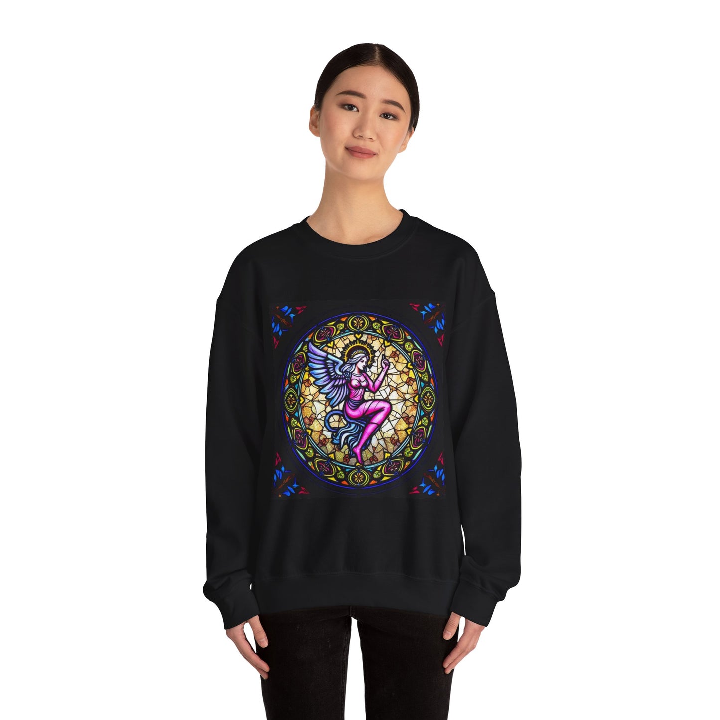 Unisex Heavy Blend™ Crewneck Sweatshirt, Glass 1, Virgo Zodiac Design