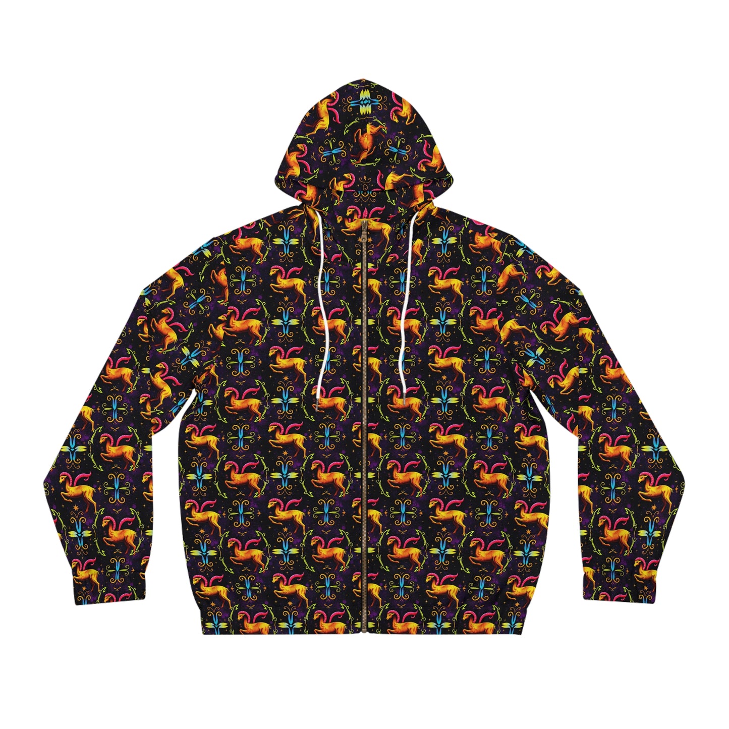 Full-Zip Hoodie (AOP), Aries, Zodiac, Pattern