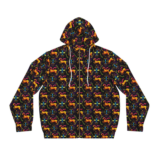 Full-Zip Hoodie (AOP), Aries, Zodiac, Pattern