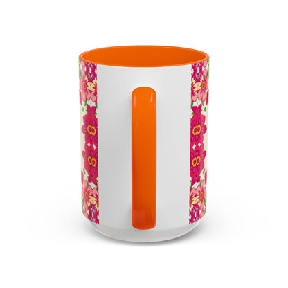 Accent Coffee Mug, Capricorn, Zodiac v2, Flower Pattern, (11, 15oz)