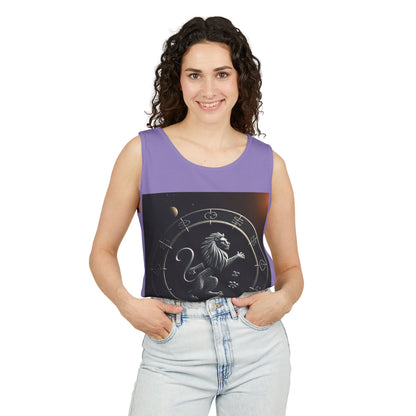 Unisex Garment-Dyed, Tank Top, Leo Design, Space Animal, 100% US cotton