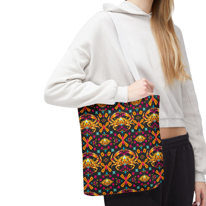 Tote Bag (AOP), Cancer, Zodiac v1, Jewel Pattern