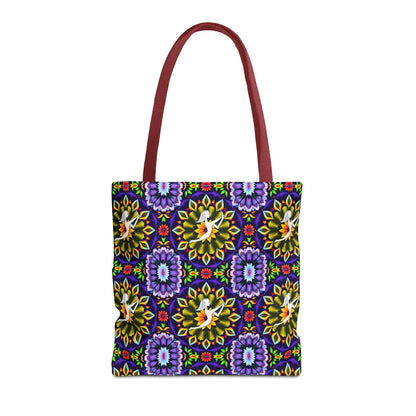 Tote Bag (AOP), Sagittarius, Zodiac v2, Flower Pattern