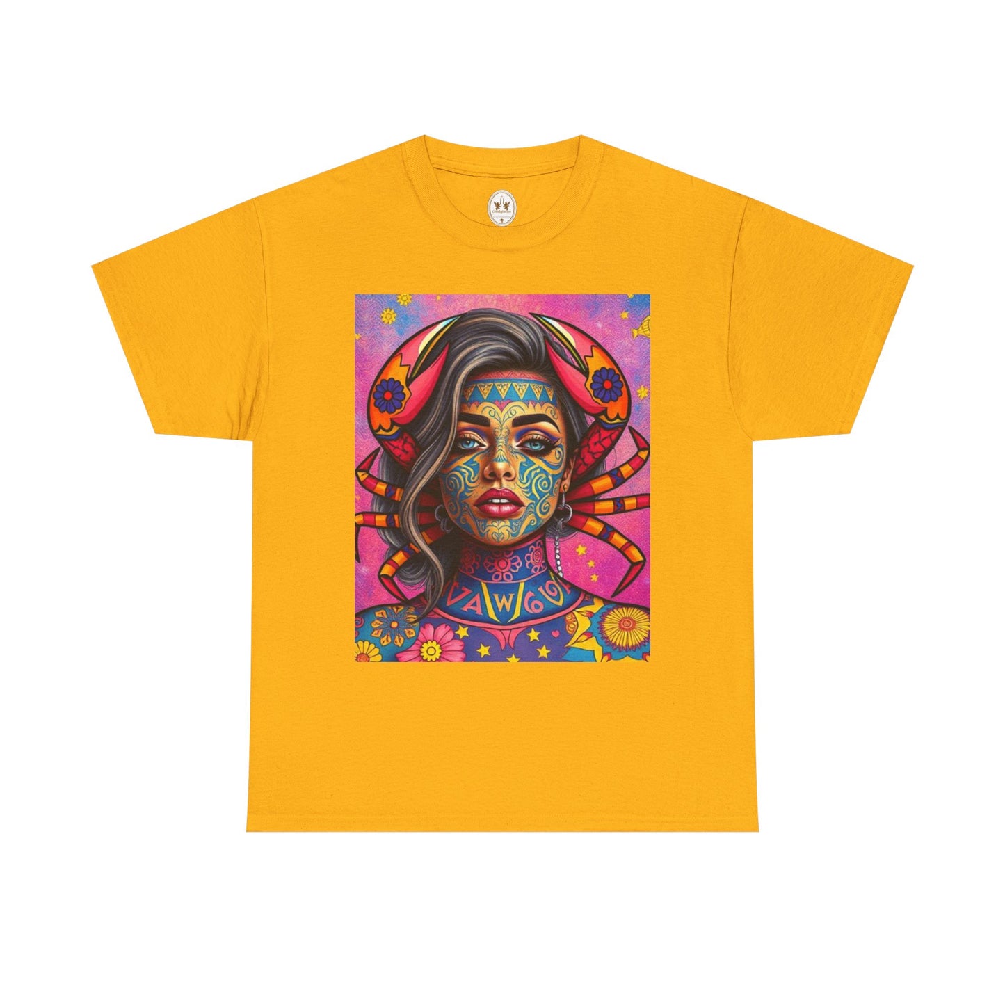 Unisex Heavy Cotton T-Shirt, Cancer, Zodiac v3, Sexy Art