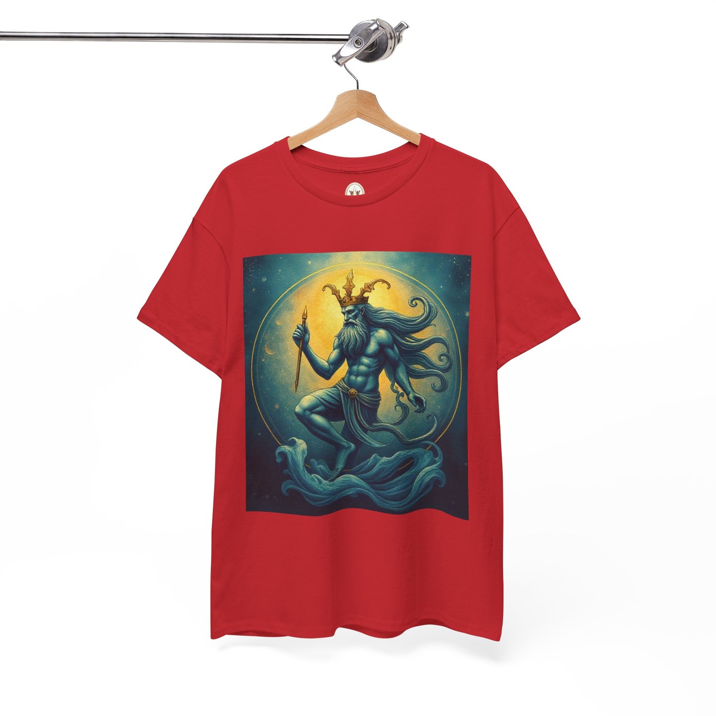 Unisex Heavy Cotton T-Shirt, Aquarius God, Zodiac Design