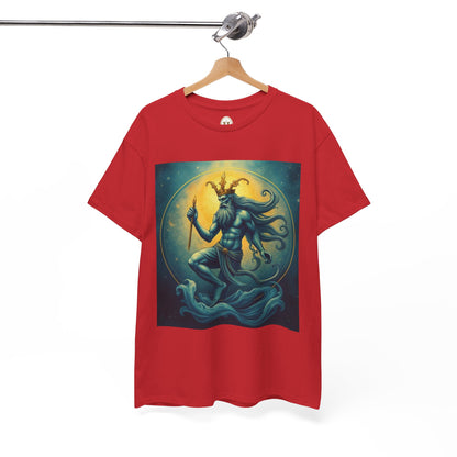 Unisex Heavy Cotton T-Shirt, Aquarius God, Zodiac Design
