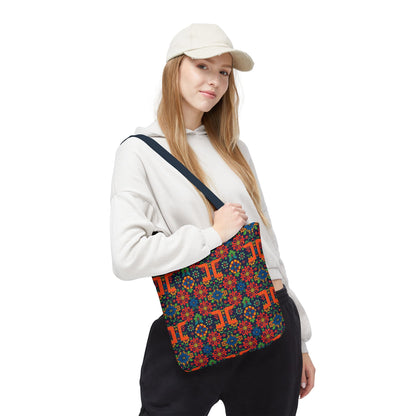 Tote Bag, (AOP), Gemini, Zodiac v1, Flower Pattern