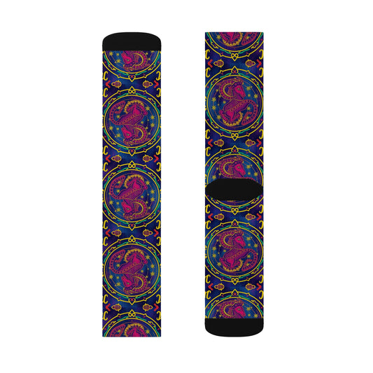 Sublimation Socks, Capricorn, Zodiac v2, Pattern