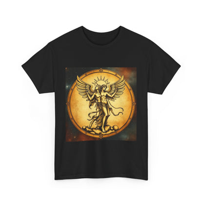 Unisex Heavy Cotton T-Shirt, Twin Angel v1, Gemini Zodiac Design