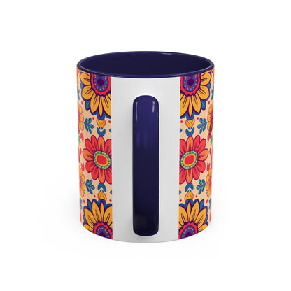 Accent Coffee Mug, Leo, Zodiac, Flower Pattern, (11, 15oz)