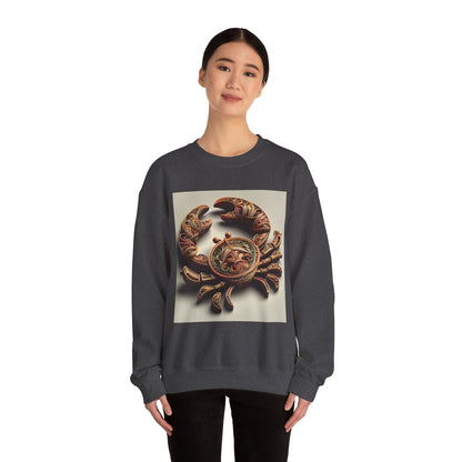 Unisex Heavy Blend™ Crewneck Sweatshirt, Crab Artifact, Cancer Zodiac Design