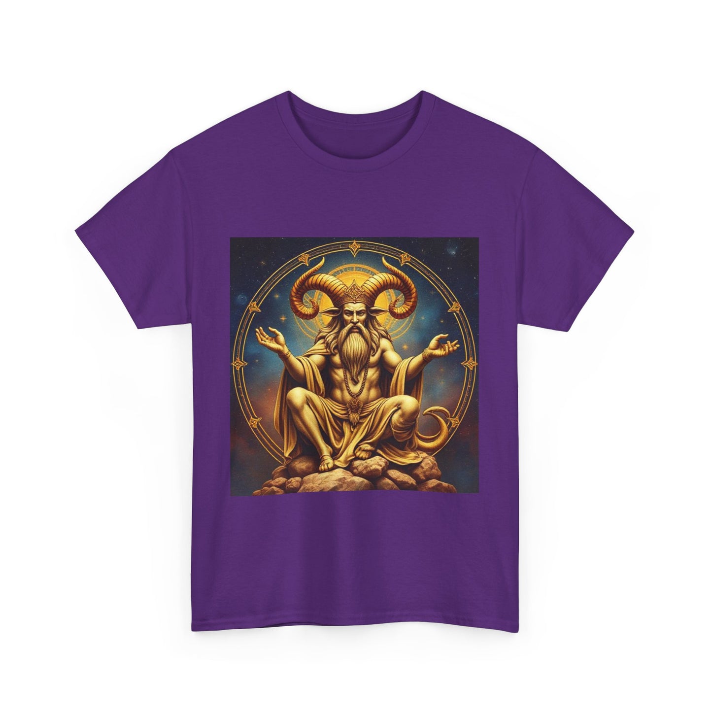 Unisex Heavy Cotton T-Shirt, On The Throne, Taurus Zodiac Design