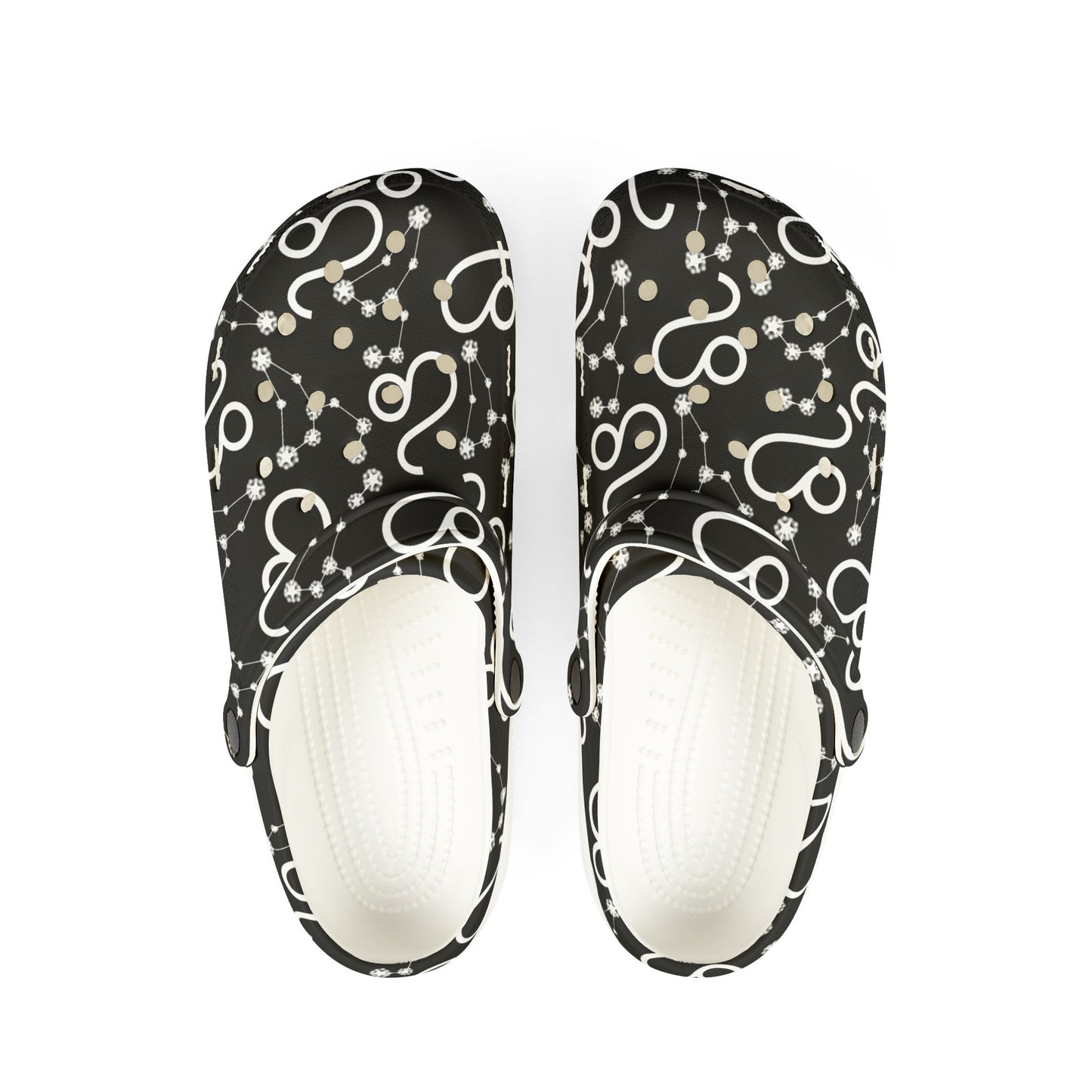 EVA Foam Rubber Shoes (AOP), Material 100% EVA, Leo Zodiac Design