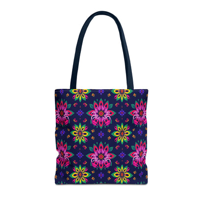 Tote Bag (AOP), Scorpio, Zodiac v2, Flower Pattern