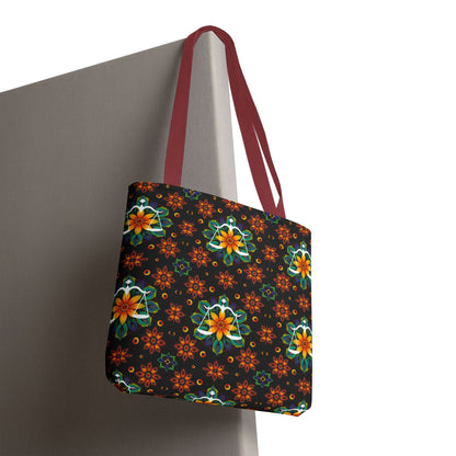 Tote Bag (AOP), Libra, Zodiac v2, Flower Pattern