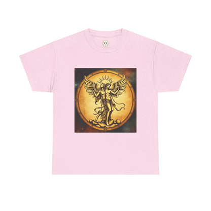 Unisex Heavy Cotton T-Shirt, Twin Angel v1, Gemini Zodiac Design