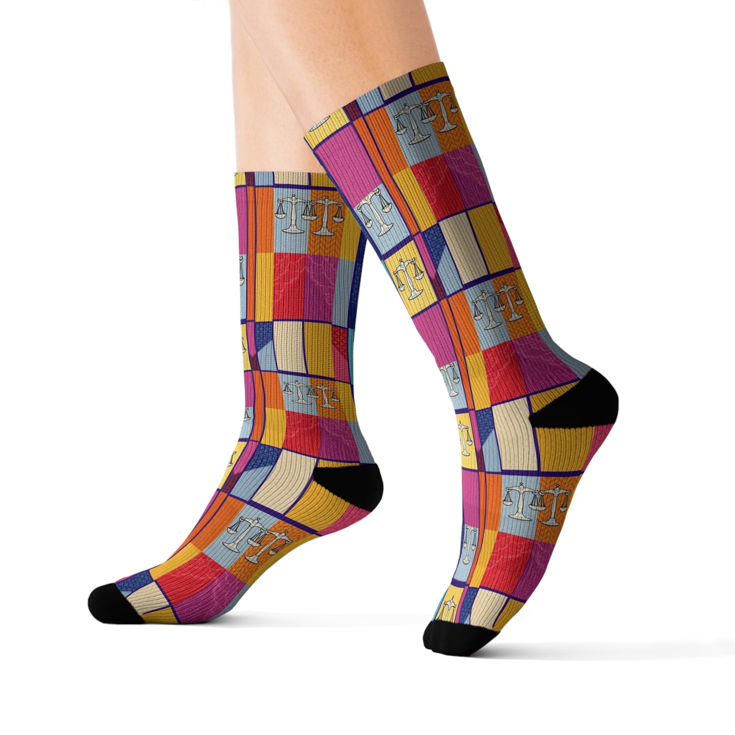 Sublimation Socks, Libra, Zodiac, Shapes Pattern