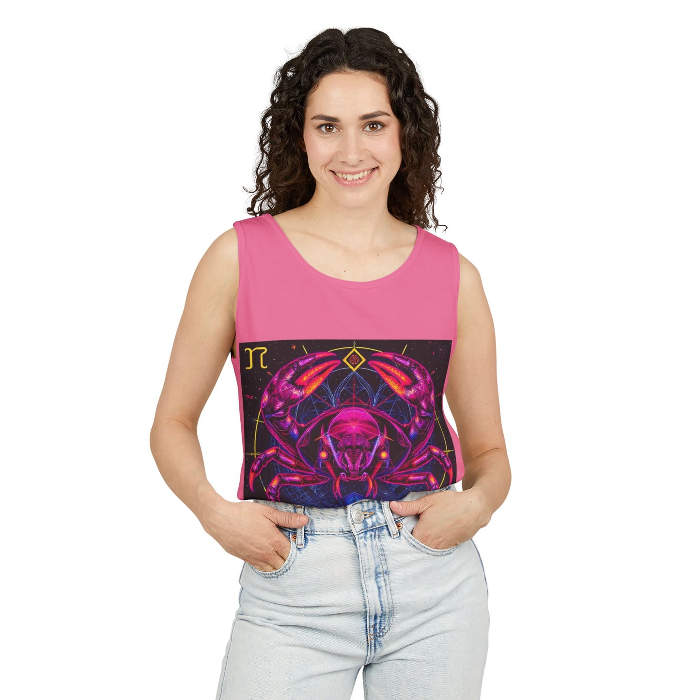 Unisex Garment-Dyed, Tank Top, Cancer, Pop Art, 100% US cotton